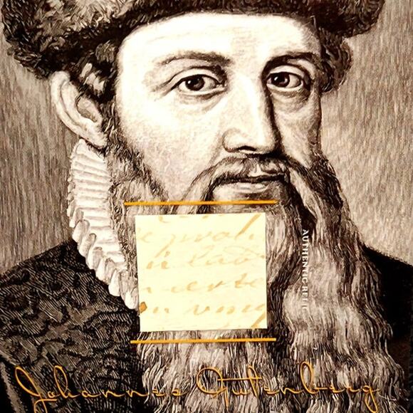 Authentic Johannes Gutenberg Handwriting Relic Piece of History Amazing Inventor - Picture 2 of 4